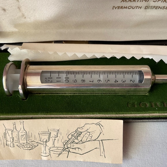 Vintage 1960s Martini Spike Vermouth Dispenser Sterling Silver in Original Box - Picture 3 of 10